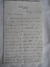 Sir Walter Besant, original letter