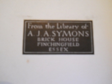Bookplate of A.J.A. Symons