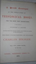 A Priced Catalogue of the Whole Stock of Theological Books, for the Most Part Se