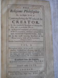 Science Book, 1719, for sale