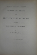 Meech, L.W. On the Relative Intensity of the Heat and Light of the Sun Upon Diff