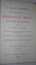 A Priced Catalogue of the Whole Stock of Theological Books, for the Most Part Se